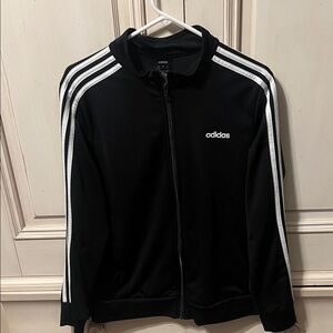 Adidas Women's Black Track Jacket with White Accents